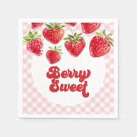 Fresa Berry Sweet Birthday Paper Placas
