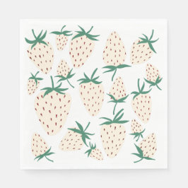 Servilleta De Papel Fresa Blanca Pineberry Cumpleaños de Boda Personal