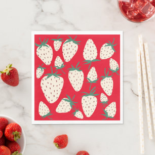 Servilleta De Papel Fresa Blanca Pineberry Regalo Personalizado para D