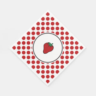 Servilleta De Papel Fresa con puntos rojos
