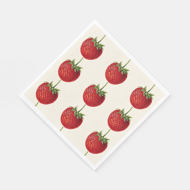 Servilleta De Papel Fresa de época (Esquina)