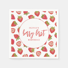 Servilleta De Papel fresa de los Chicas Berry First Birthday
