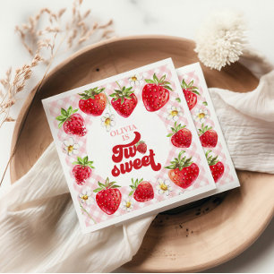 Servilleta De Papel Fresa Dos Dulce 2 cumpleaños