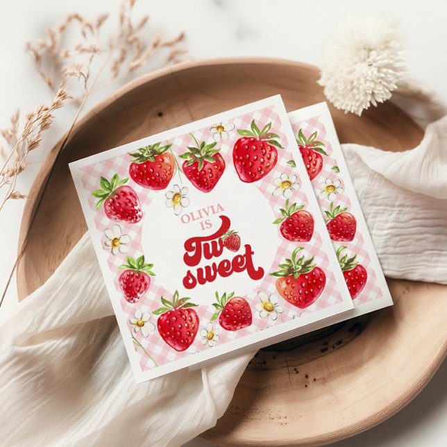 Servilleta De Papel Fresa Dos Dulce 2 cumpleaños (Subido por el creador)