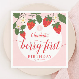 Servilleta De Papel Fresa dulce lindo primer cumpleaños