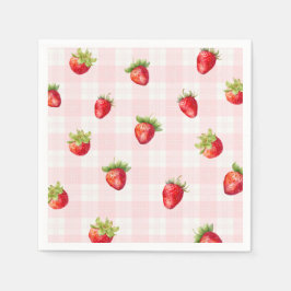 Servilleta De Papel Fresa Dulce pañal Rústico Bebé Chica Ducha