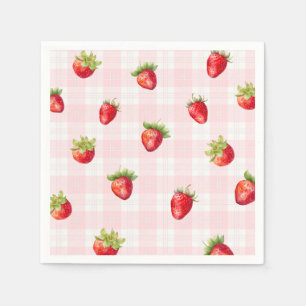 Servilleta De Papel Fresa Dulce pañal Rústico Bebé Chica Ducha