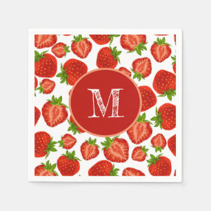 Servilleta De Papel Fresa Fresas Patrón Rojo