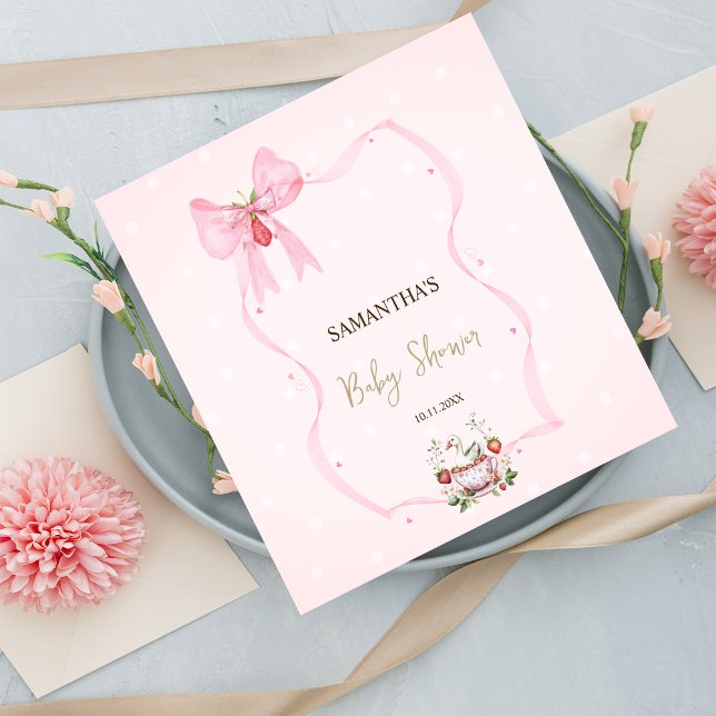 Servilleta De Papel Fresa,Ganso,Arco con Puntos Baby Shower (Subido por el creador)