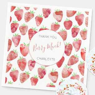 Servilleta De Papel Fresa Gracias Personalizado