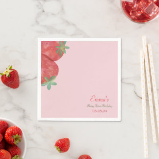Servilleta De Papel Fresa Primer Fiesta de cumpleaños Berry Napkins