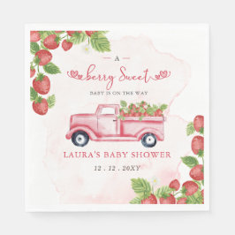Servilleta De Papel Fresa Rosa Berry Red Berry Sweet Baby Shower