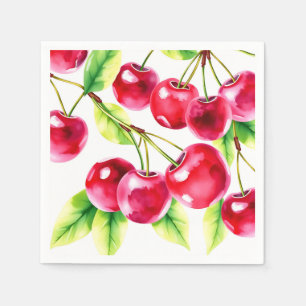 Servilleta De Papel Fresas de acuarela juguetonas