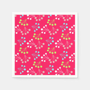 Servilleta De Papel Fresas de color sólido patrón simple retro sesenta