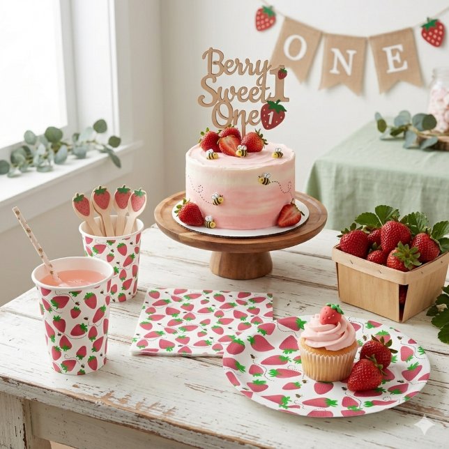 Servilleta De Papel Fresas dulces animan la fiesta de cumpleaños de la (Subido por el creador)