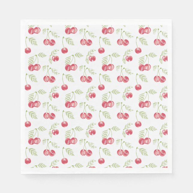 Servilleta De Papel Fresas dulces Rojo Verde (Anverso)