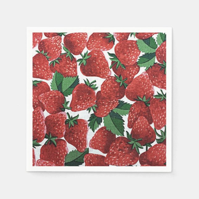 Servilleta De Papel Fresas y Nata (Anverso)