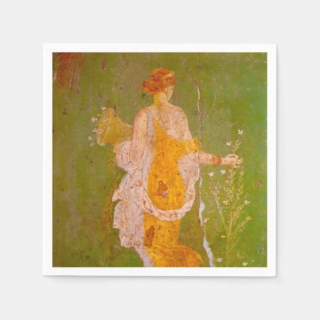 Servilleta De Papel Fresco de Flora en Villa de Ariadna, Pompeya (Anverso)