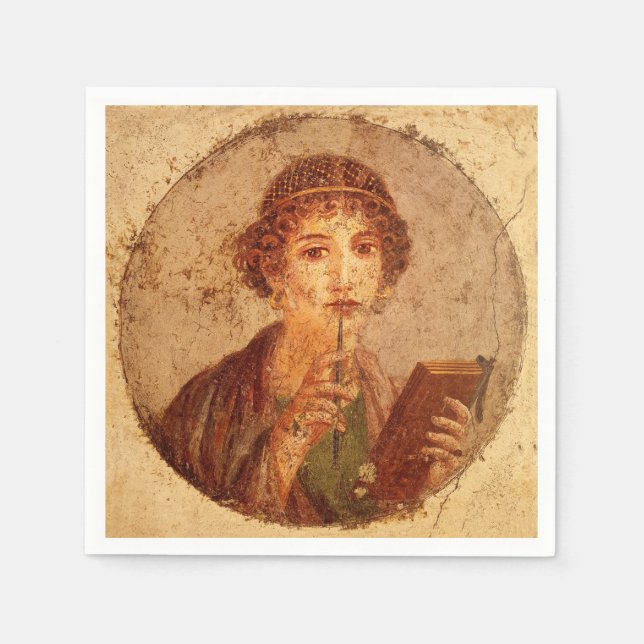 Servilleta De Papel Fresco de Safo en Pompeya (Anverso)