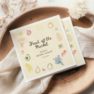 Servilleta De Papel Fresco Fuera del Mercado Dibujado a Mano Llamada d