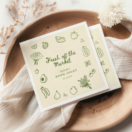 Servilleta De Papel Fresco fuera del mercado Mano dibujada verde