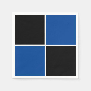 Servilleta De Papel Fresco patrón de cuadrados negros y azules para po