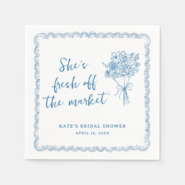 Servilleta De Papel Fresh Farmers Off the Market Bridal Shower (Anverso)