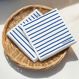 Servilleta De Papel Fresh Off The Market Blue Stripes Bridal Shower