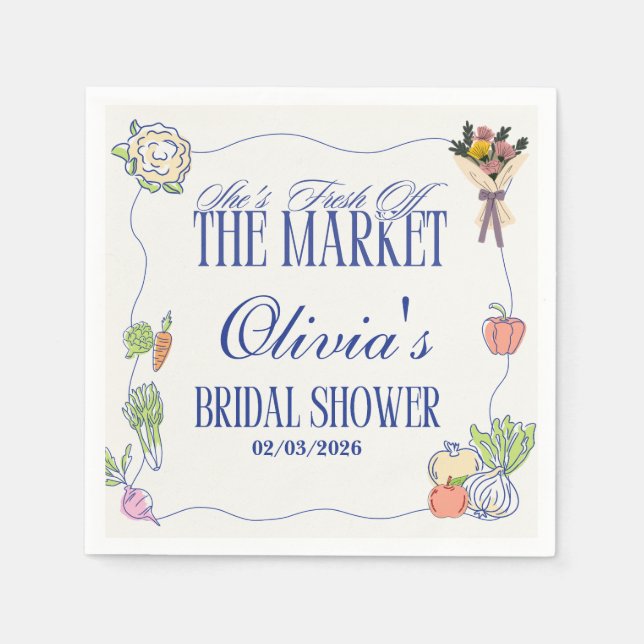 Servilleta De Papel Fresh Off the Market Bridal Shower Welcome To (Anverso)