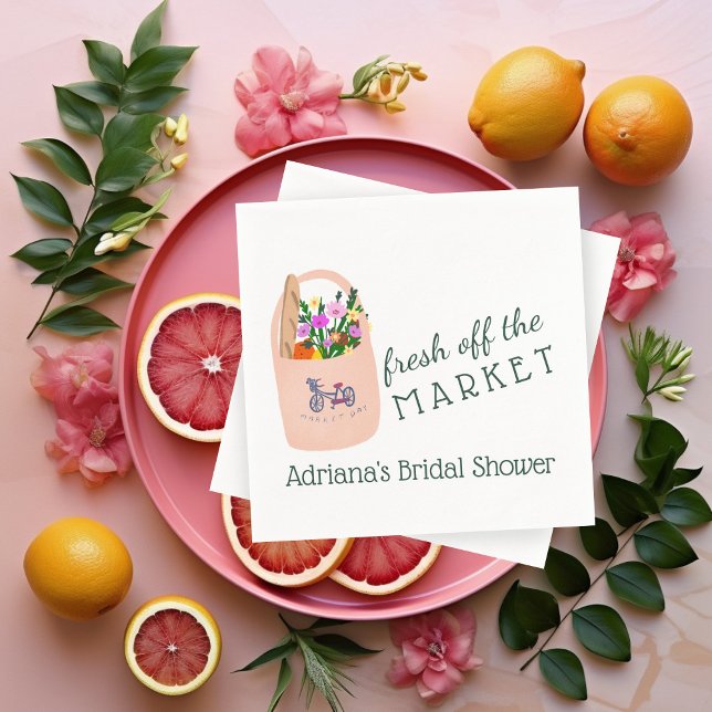 Servilleta De Papel FRESH OFF THE MARKET Cute Custom Bridal Shower (FRESH OFF THE MARKET Cute Custom Bridal Shower Napkins
)
