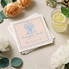 Servilleta De Papel Fresh Off The Market Sketch Floral Bridal Shower