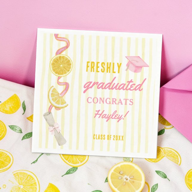 Servilleta De Papel Freshly Graduated Lemonade Graduation Party (Subido por el creador)