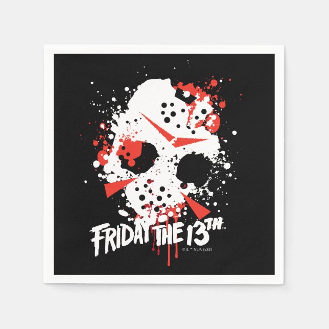Servilleta De Papel Friday the 13th | Paint Splatter Hockey Mask (Anverso)