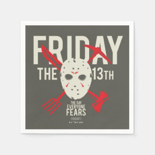 Servilleta De Papel Friday the 13th   Weapons Cross Hockey Mask