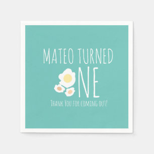 Servilleta De Papel Fried Egg First Birday Gracias