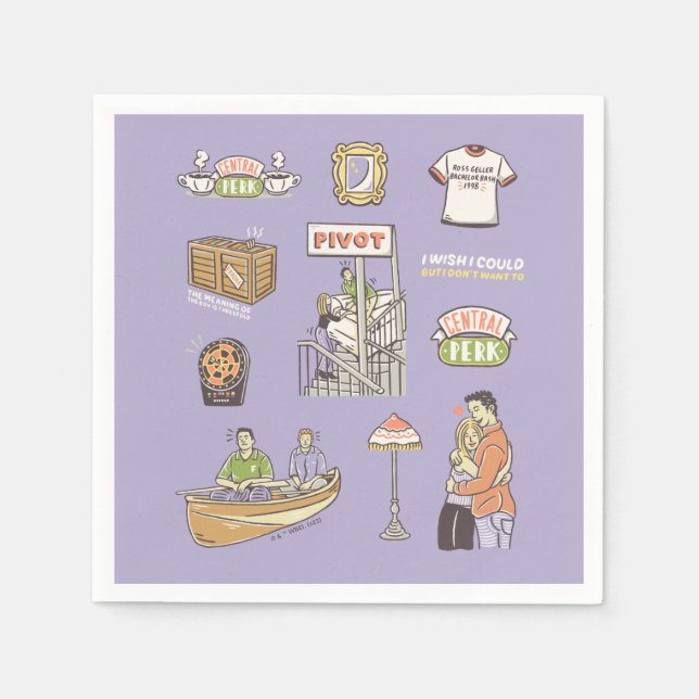 Servilleta De Papel FRIENDS™ | Iconos de Dibujos Animados (Anverso)