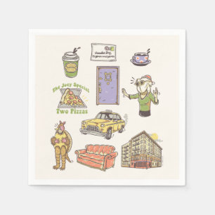 Servilleta De Papel FRIENDS™   Íconos Gráficos de Dibujos Animados