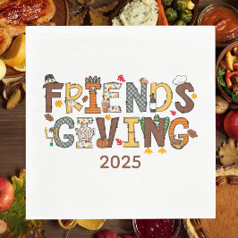 Servilleta De Papel Friendsgiving Thanksgiving Themed Year