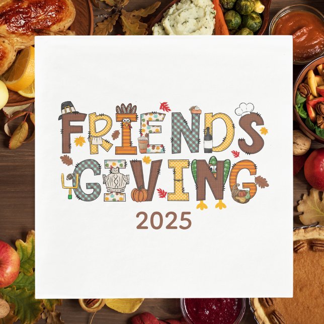 Servilleta De Papel Friendsgiving Thanksgiving Themed Year (Subido por el creador)