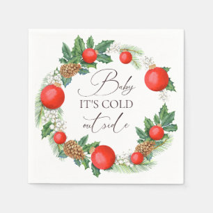 Servilleta De Papel Fríos Navidades externos Wreath Winter Baby Shower