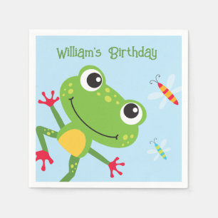 Servilleta De Papel Frogtastic Salaping Frogs Kids Cumpleaños