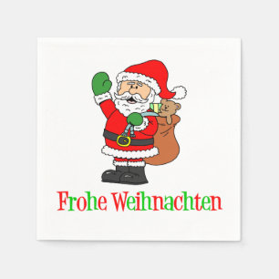 Servilleta De Papel Frohe Weihnachten Navidades alemanes Santa
