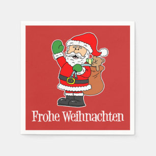 Servilleta De Papel Frohe Weihnachten Navidades alemanes Santa