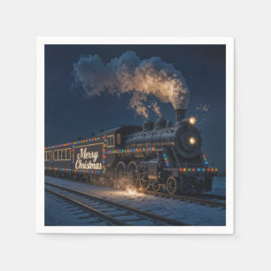 Servilleta De Papel Froiz Navidad Tren Antiguo En Nieve