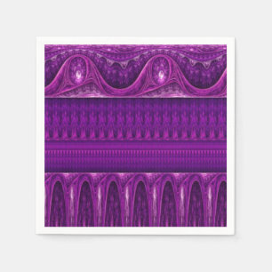 Servilleta De Papel Frontera del vintage - violeta rosada