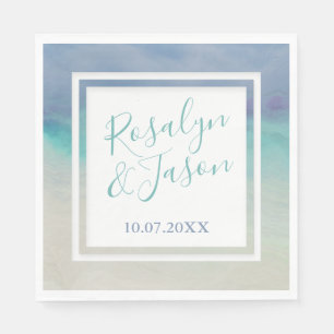 Servilleta De Papel Frontera oceánica pintada