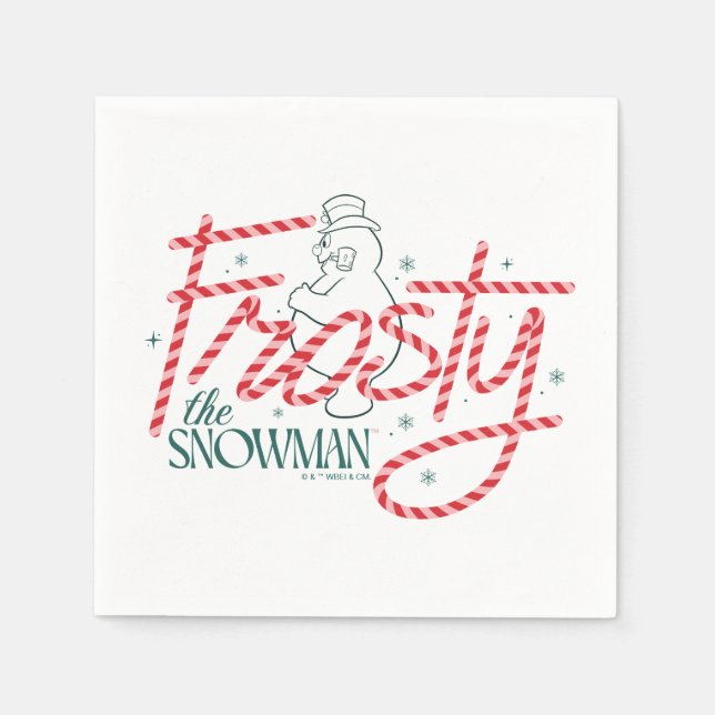 Servilleta De Papel Frosty el logo de Snowman Candy Cane (Anverso)