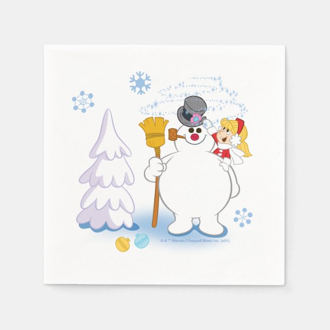 Servilleta De Papel Frosty the Snowman™ | Frosty & Karen Winter Fun (Anverso)