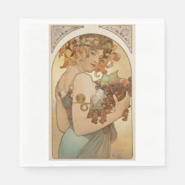 Servilleta De Papel Fruta (Art Nouveau) (retrato femenino) (frutas)