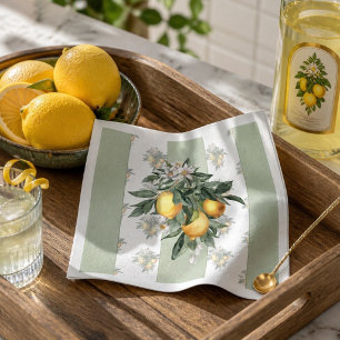 Servilleta De Papel Fruta de limón Rayado verde y blanco
